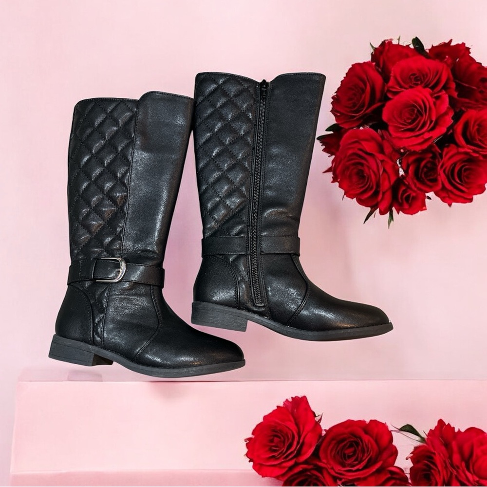 Black Quilted Riding Boots Girls (12)